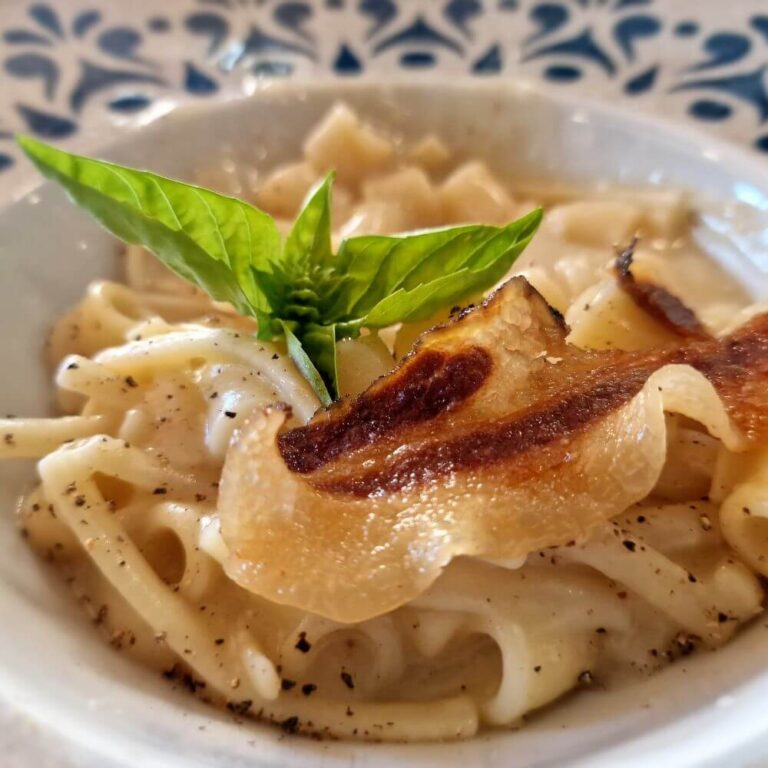 Creamy handmade pasta served as a local dish on the Amalfi Coast