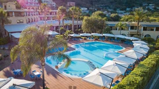 The hotel's swimming pool (Secret Sicily walking tour with Walk About Italy)